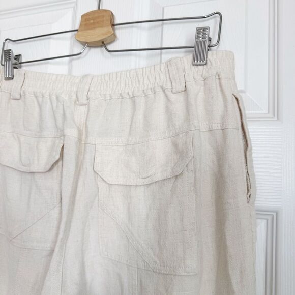 Anthropologie Linen Relaxed Cargo Pants Slouchy Utility Boho Lagenlook Baggy XS - Picture 14 of 16